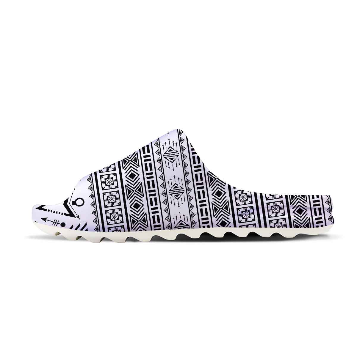 Aztec Grey And White Print Pattern Sandals-grizzshop