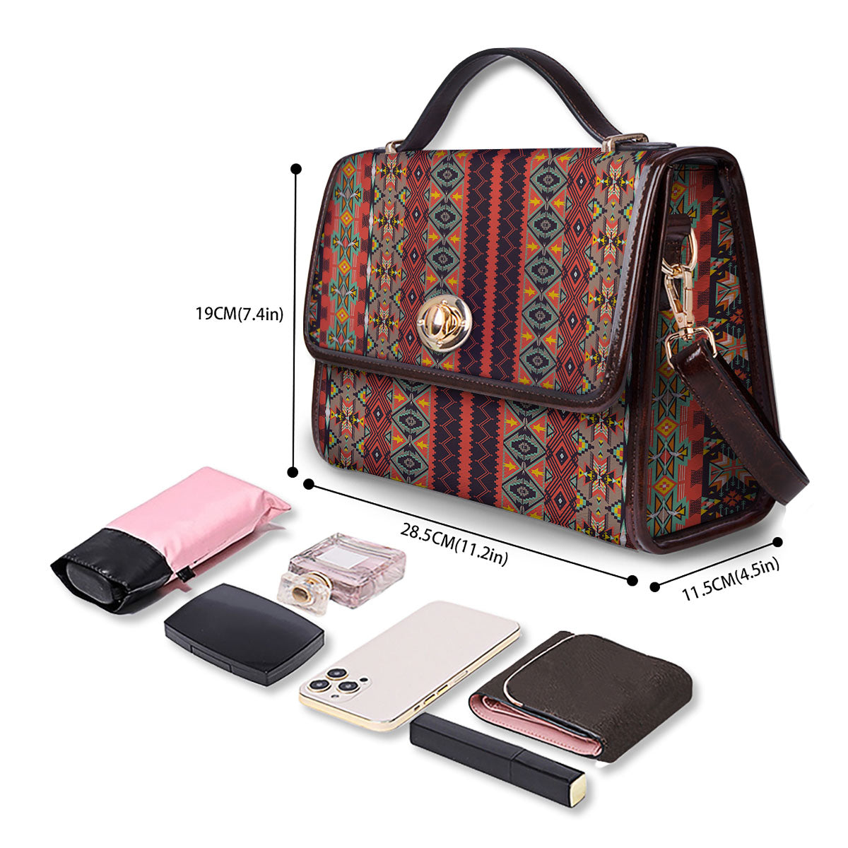 Aztec Native Tribal Print Pattern Women's Satchel Bag