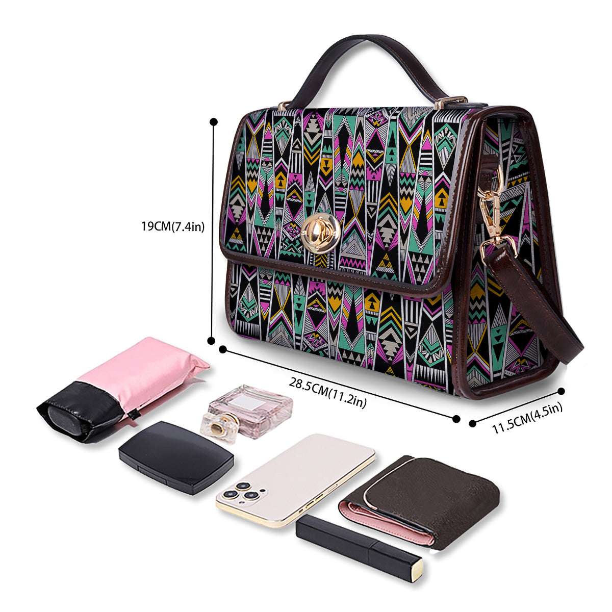 Aztec Tribal Vintage Print Pattern Women's Satchel Bag