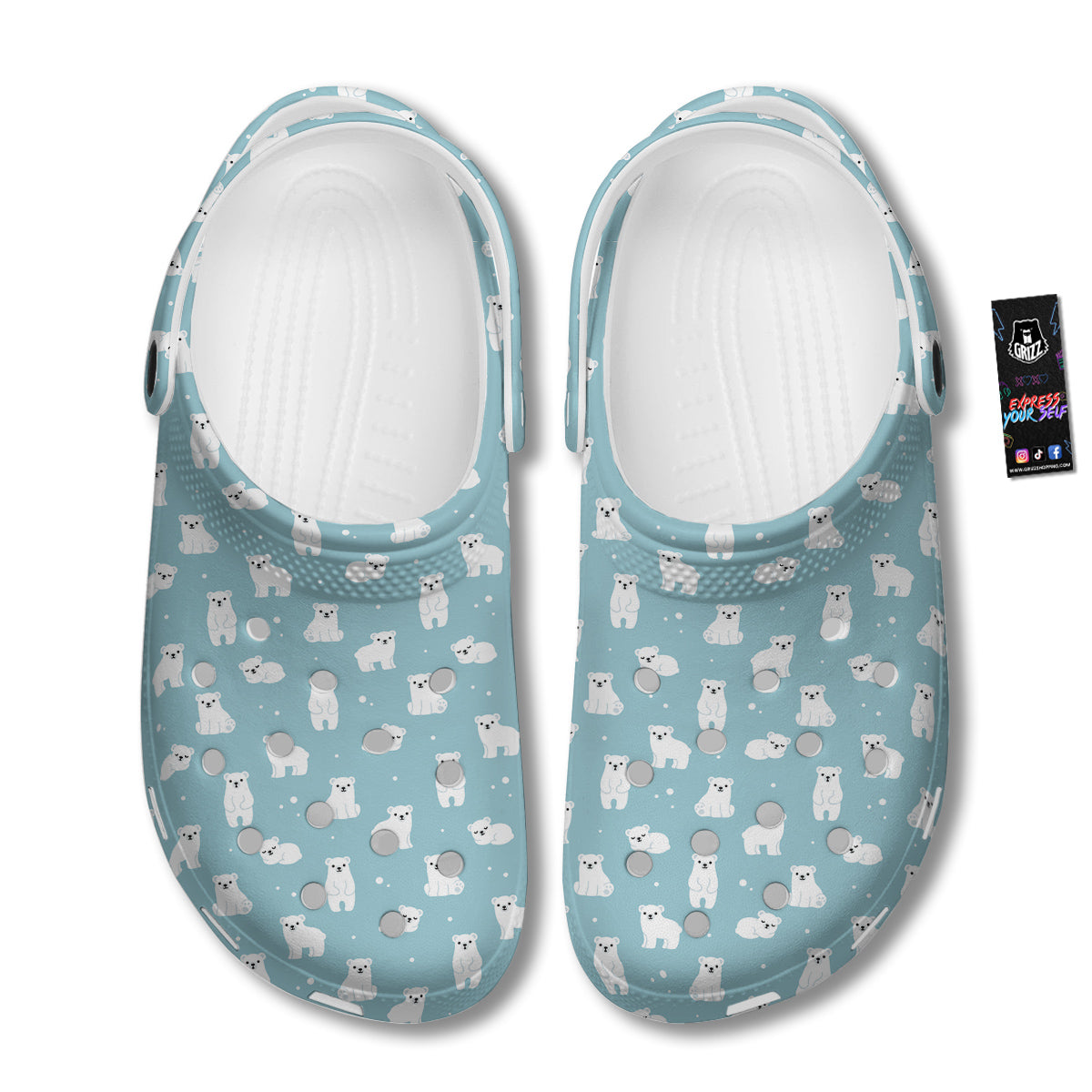 Baby Bear Cartoon Cute Print Pattern Clog-grizzshop