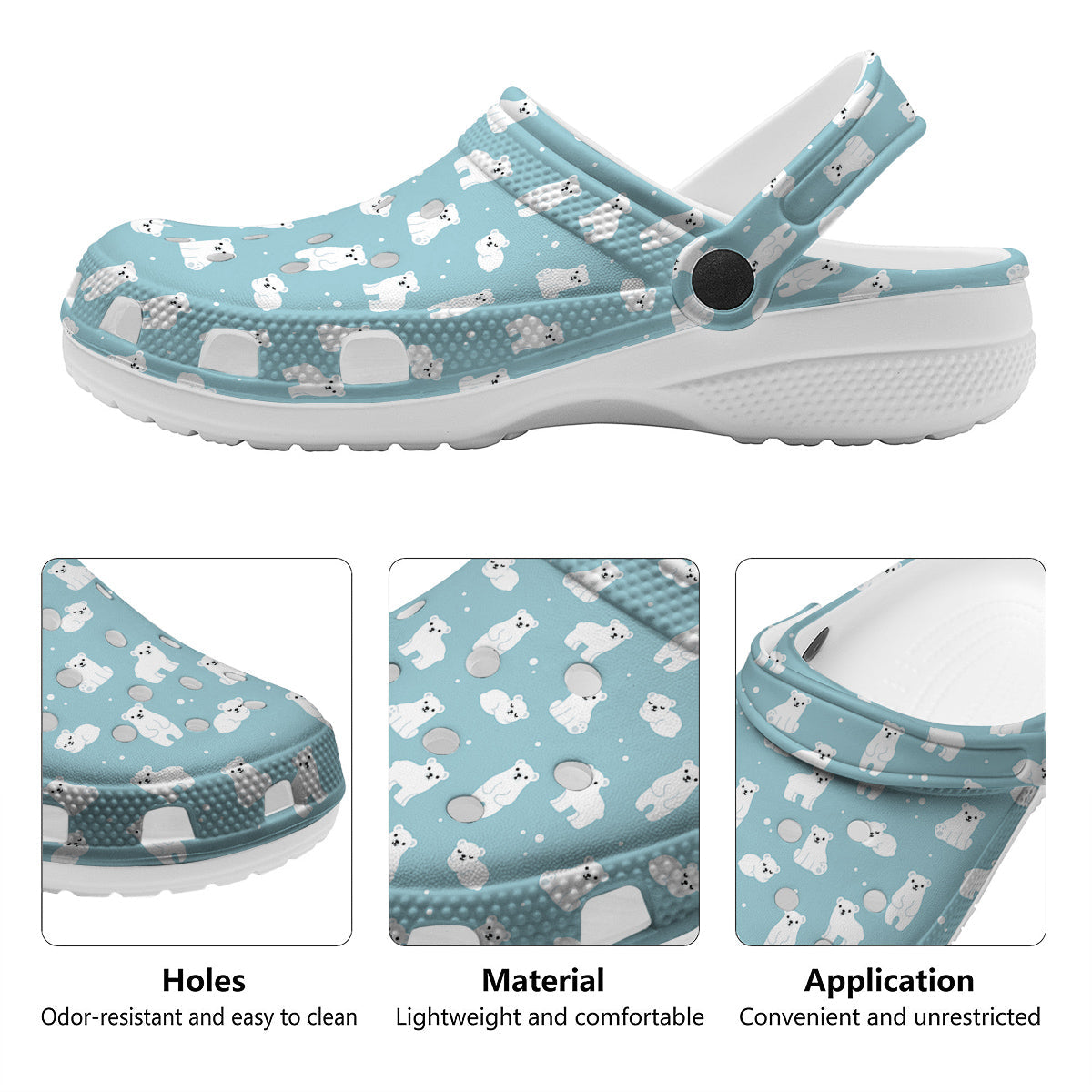 Baby Bear Cartoon Cute Print Pattern Clog-grizzshop