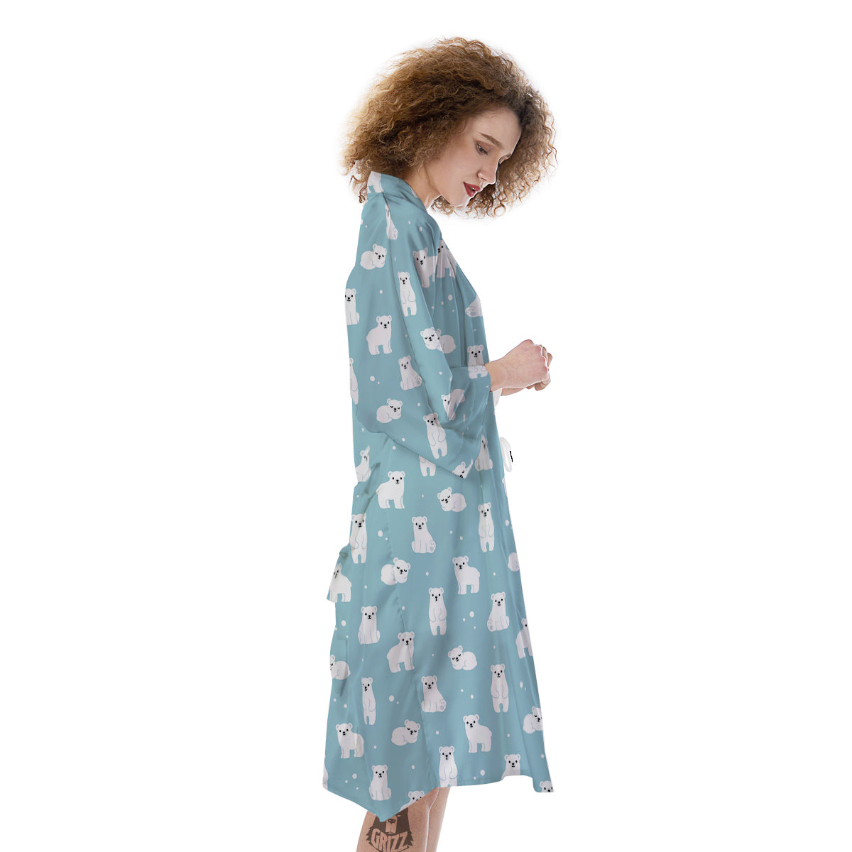 Baby Bear Cartoon Cute Print Pattern Kimono-grizzshop