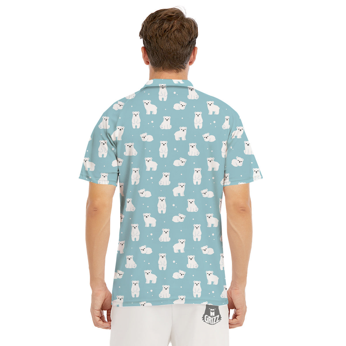 Baby Bear Cartoon Cute Print Pattern Men's Golf Shirts-grizzshop