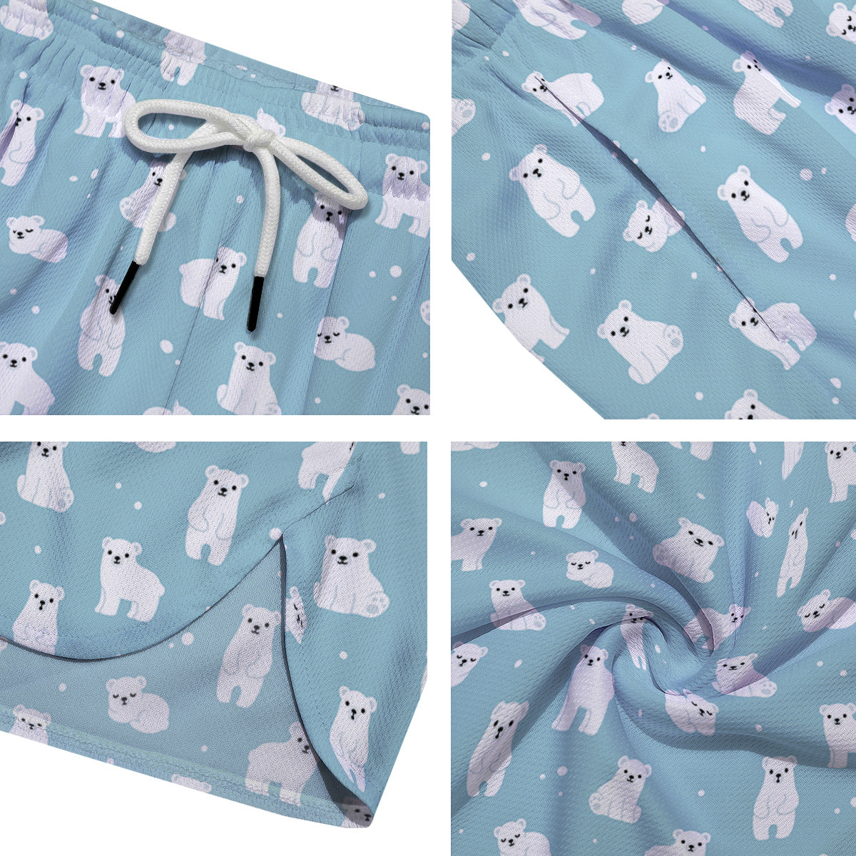 Baby Bear Cartoon Cute Print Pattern Men's Running Shorts-grizzshop