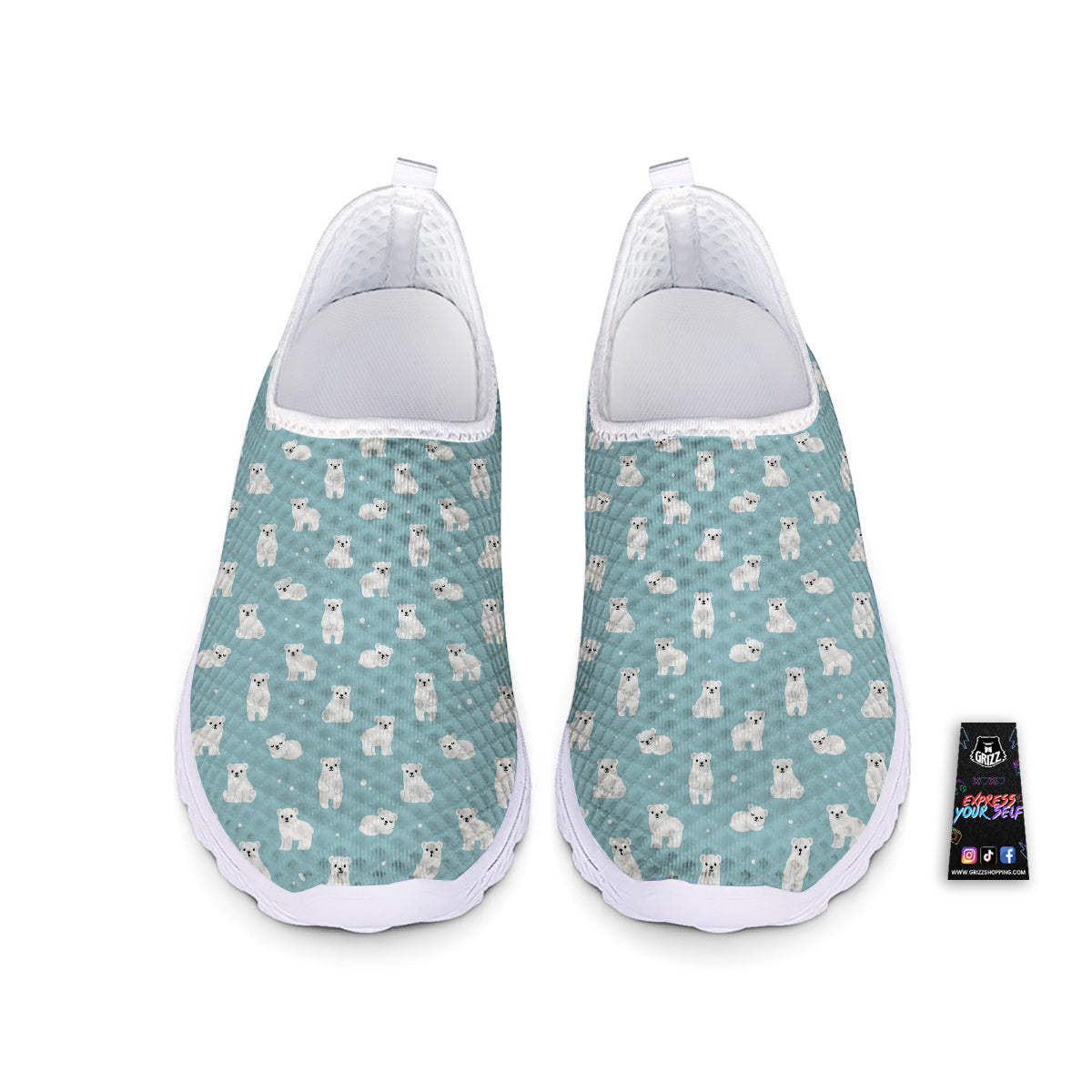 Baby Bear Cartoon Cute Print Pattern Nurse Shoes-grizzshop