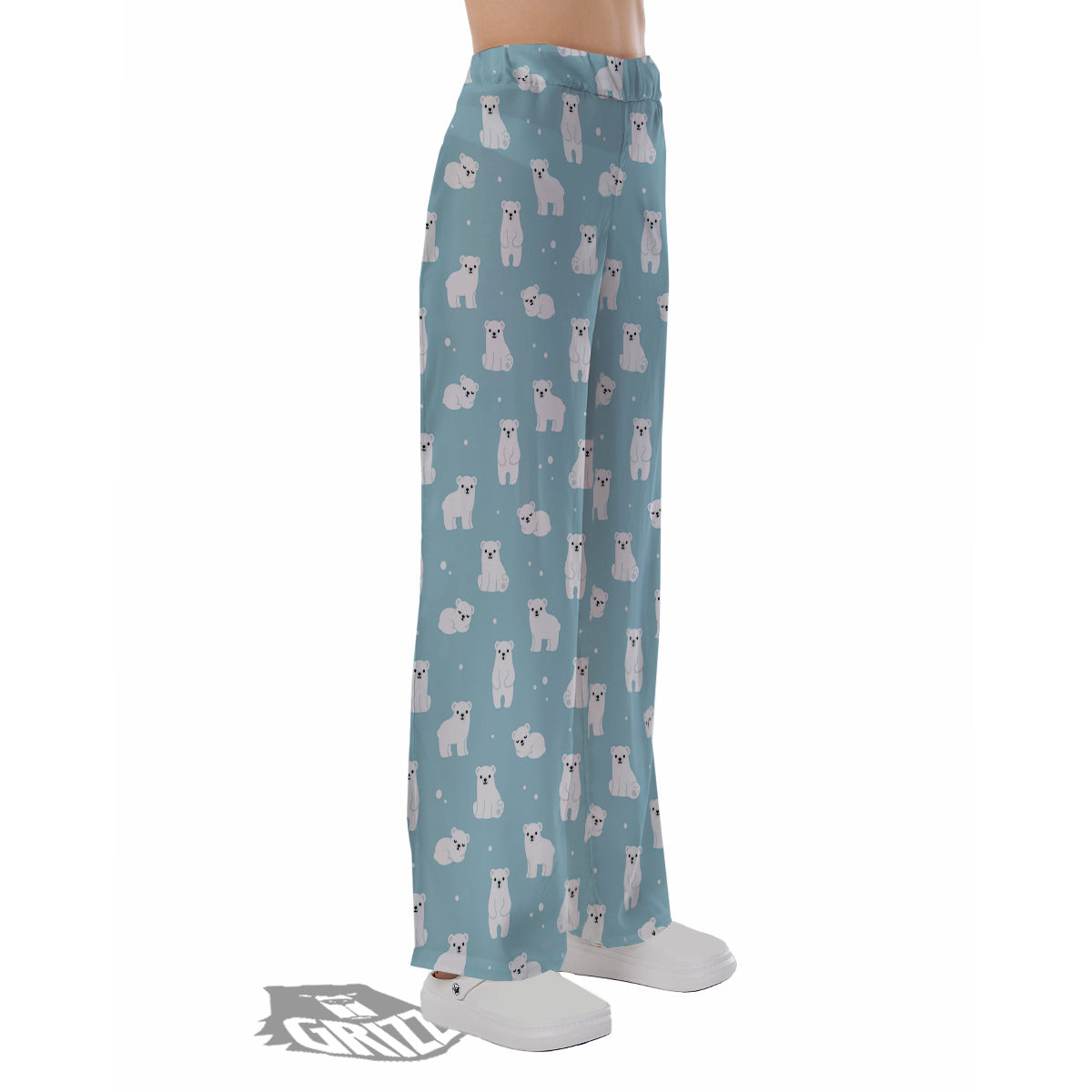 Baby Bear Cartoon Cute Print Pattern Pajama Pants-grizzshop