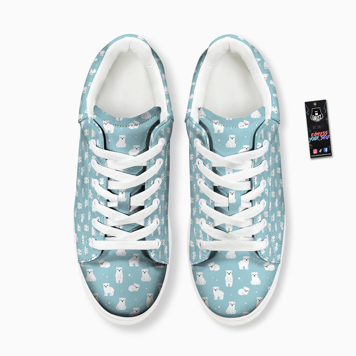 Baby Bear Cartoon Cute Print Pattern Platform Shoes-grizzshop