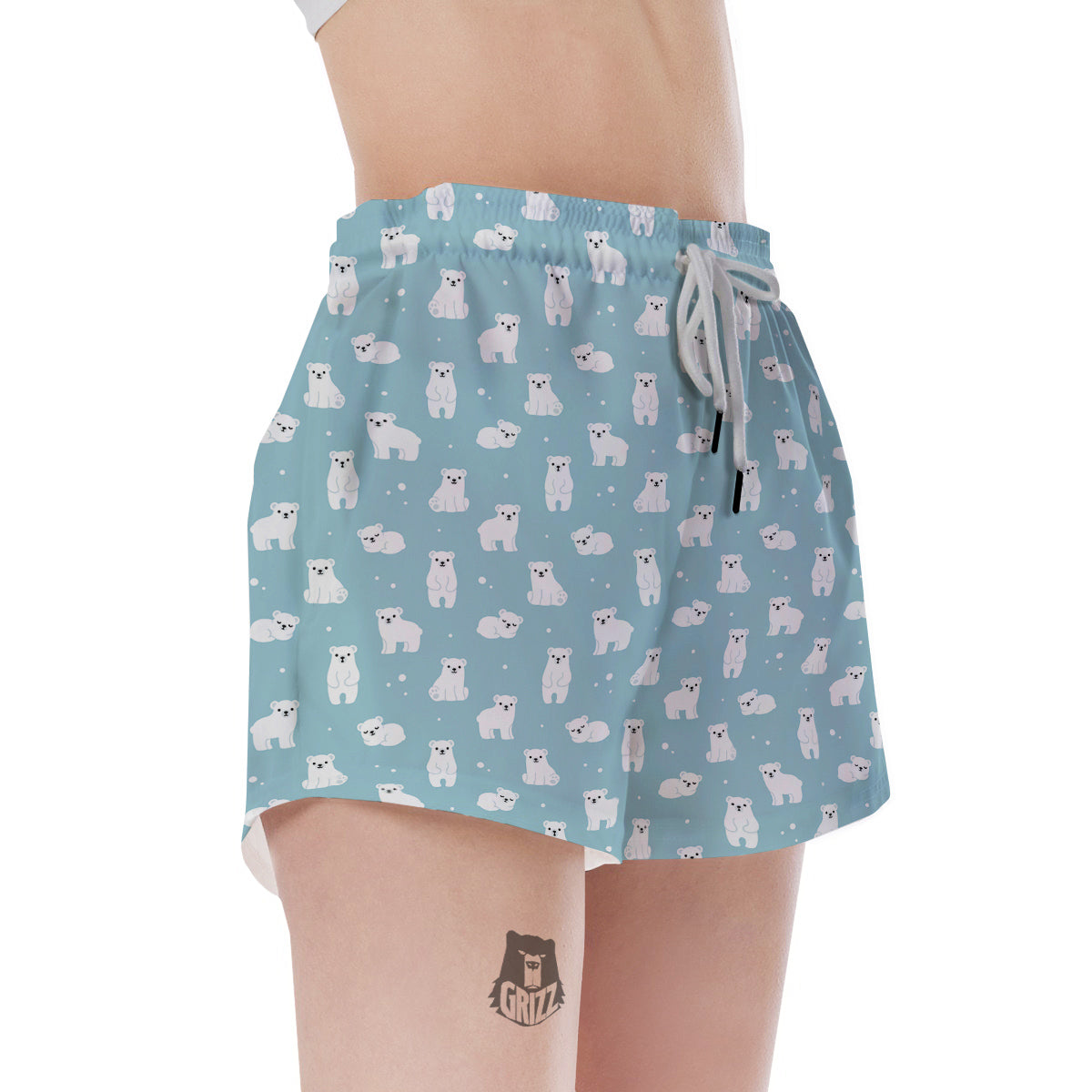 Baby Bear Cartoon Cute Print Pattern Women's Shorts-grizzshop