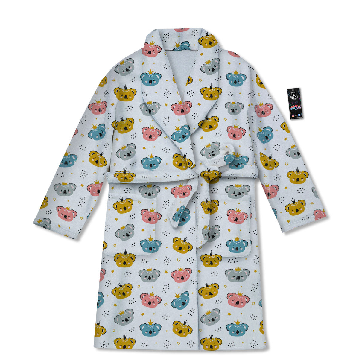 Baby Bear Colorful Cartoon Print Pattern Bathrobe-grizzshop