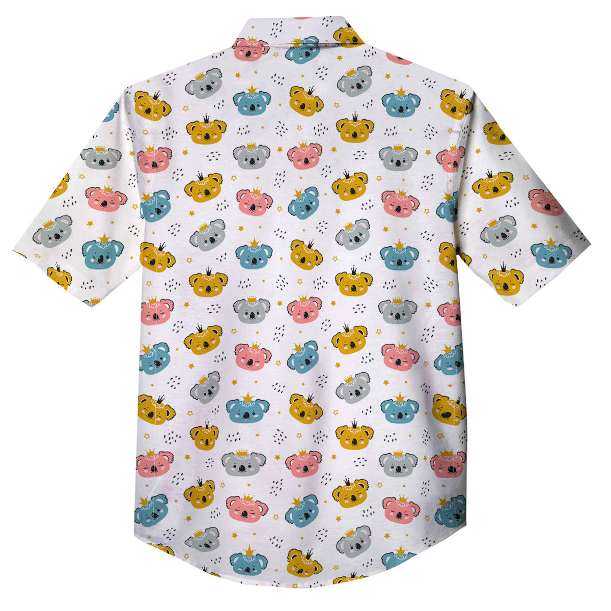Baby Bear Colorful Cartoon Print Pattern Button Up Shirt-grizzshop