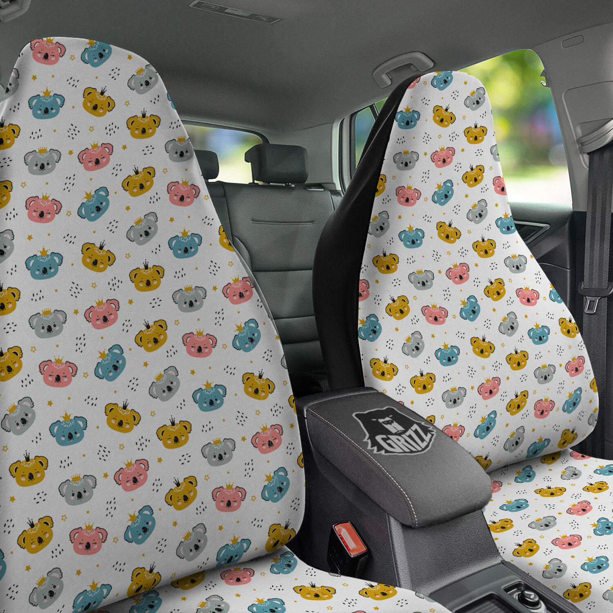 Baby Bear Colorful Cartoon Print Pattern Car Seat Covers-grizzshop