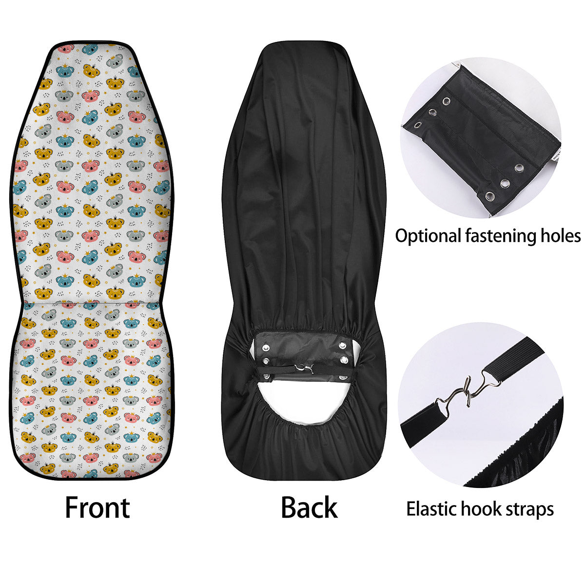 Baby Bear Colorful Cartoon Print Pattern Car Seat Covers-grizzshop