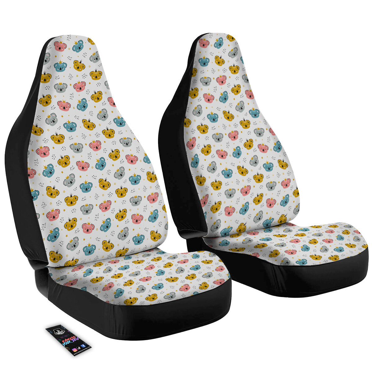 Baby Bear Colorful Cartoon Print Pattern Car Seat Covers-grizzshop
