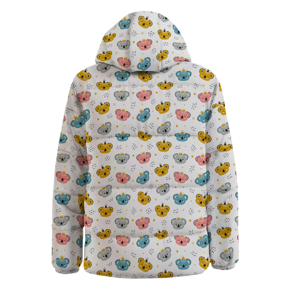 Baby Bear Colorful Cartoon Print Pattern Down Jacket-grizzshop