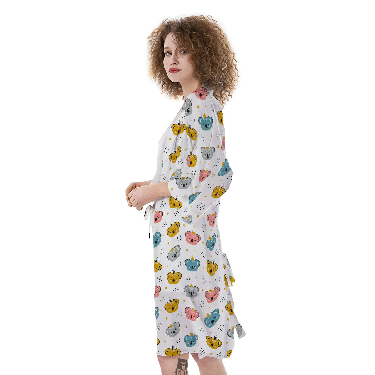 Baby Bear Colorful Cartoon Print Pattern Kimono-grizzshop