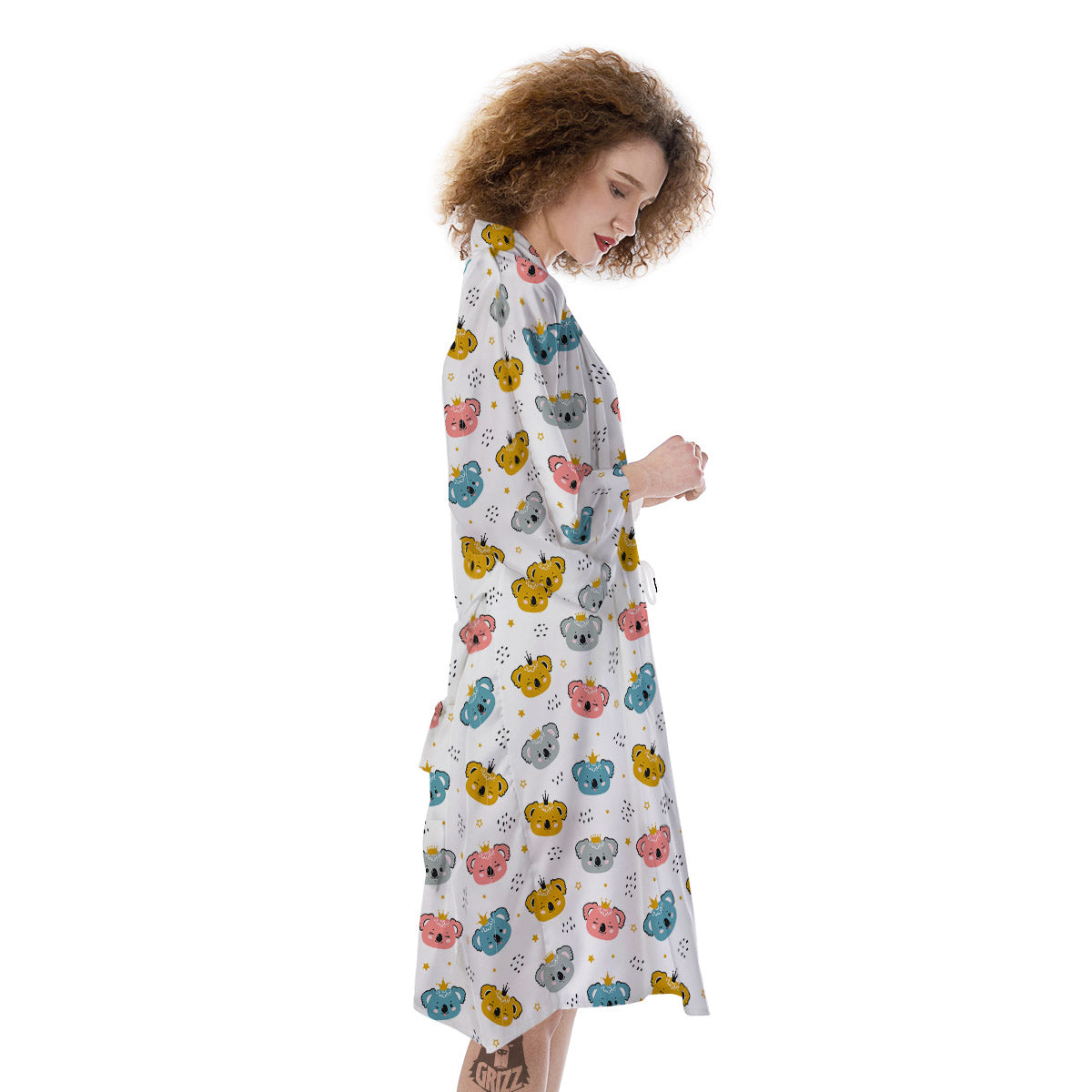 Baby Bear Colorful Cartoon Print Pattern Kimono-grizzshop