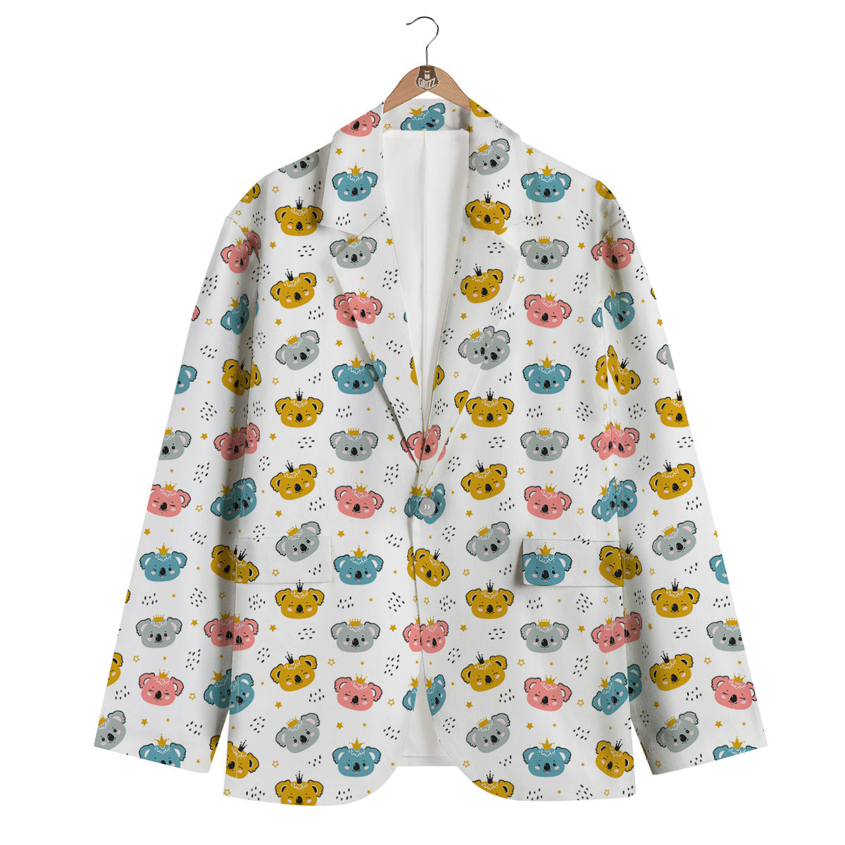 Baby Bear Colorful Cartoon Print Pattern Men's Blazer-grizzshop