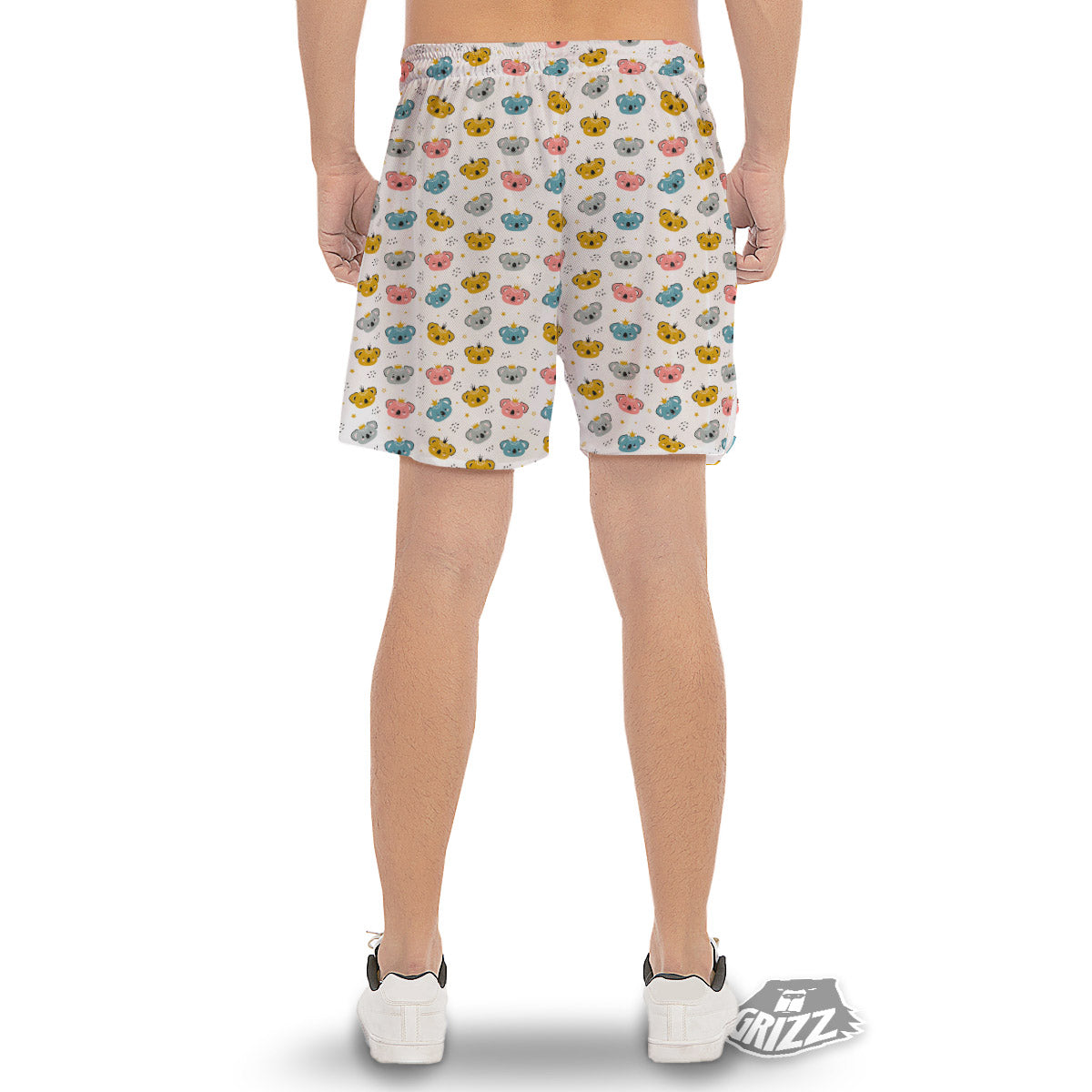 Baby Bear Colorful Cartoon Print Pattern Men's Gym Shorts-grizzshop