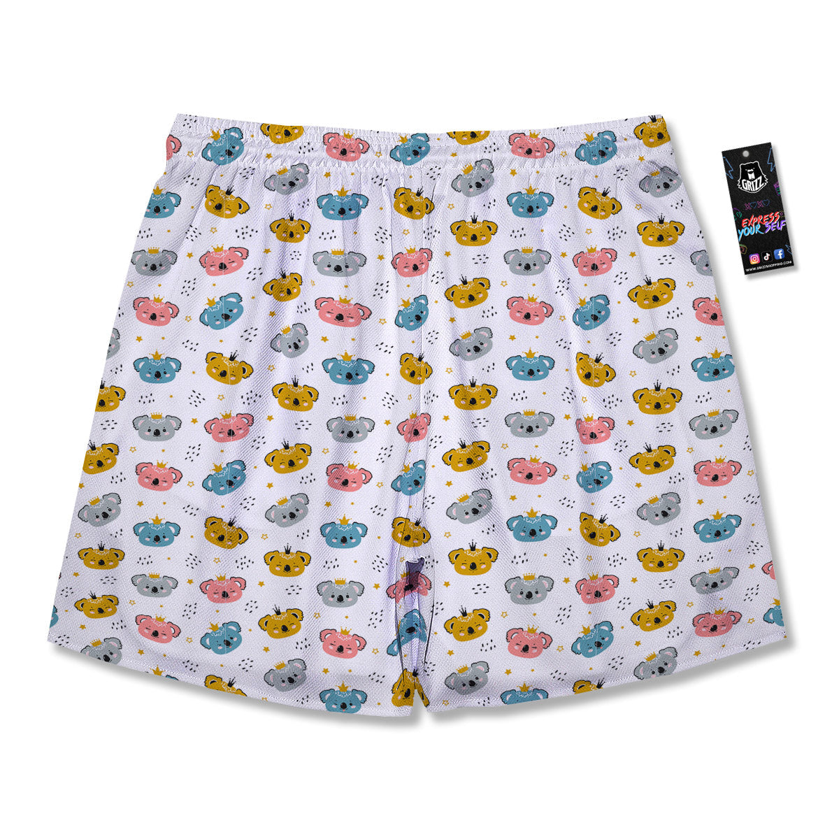 Baby Bear Colorful Cartoon Print Pattern Men's Running Shorts-grizzshop