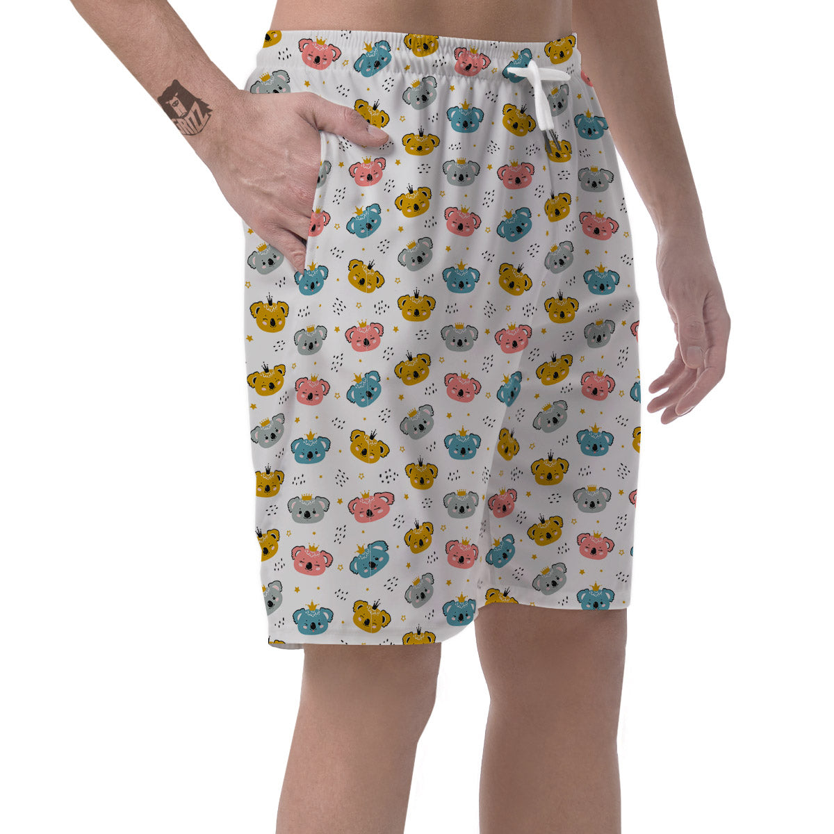 Baby Bear Colorful Cartoon Print Pattern Men's Shorts-grizzshop