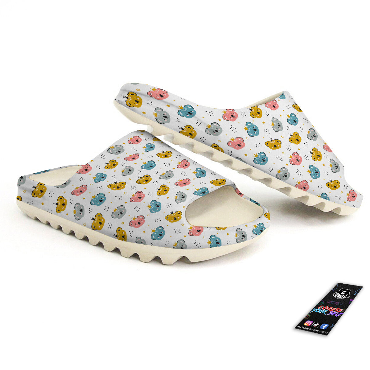 Baby Bear Colorful Cartoon Print Pattern Sandals-grizzshop