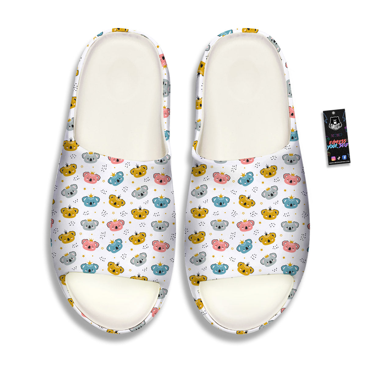 Baby Bear Colorful Cartoon Print Pattern Sandals-grizzshop