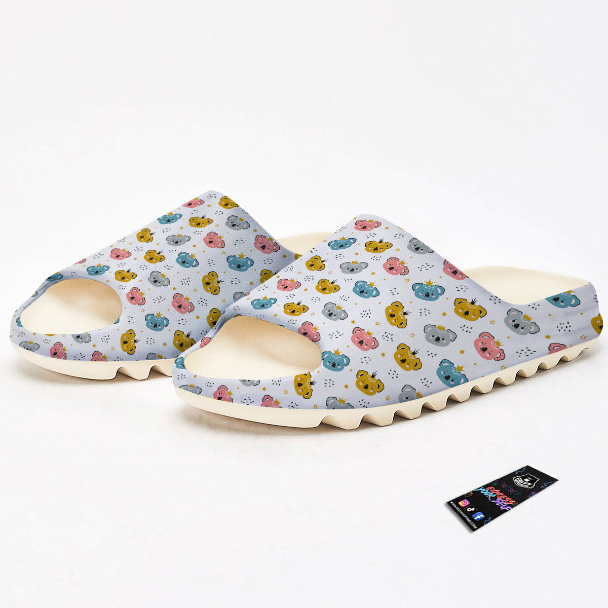 Baby Bear Colorful Cartoon Print Pattern Sandals-grizzshop