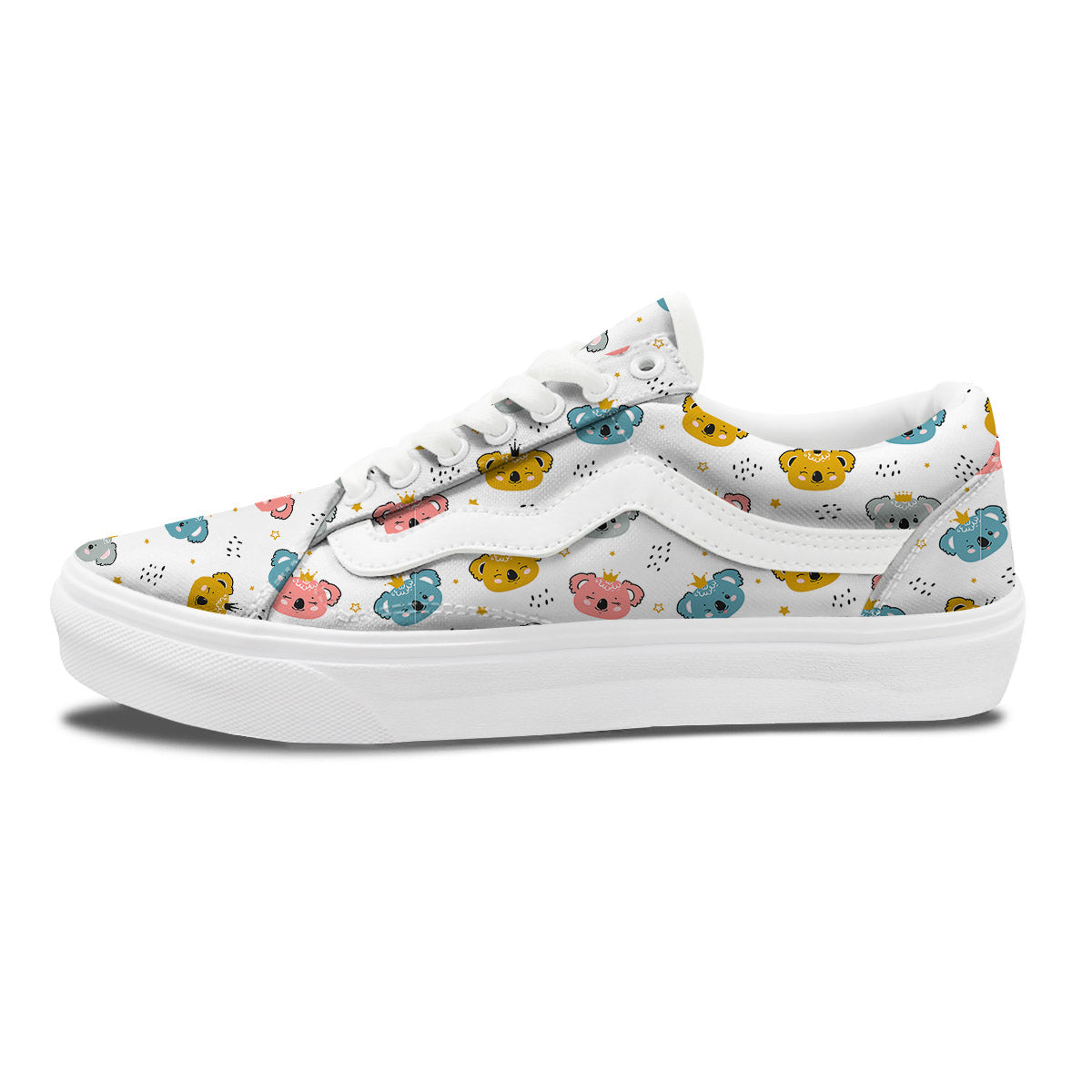 Baby Bear Colorful Cartoon Print Pattern Skate Shoes-grizzshop