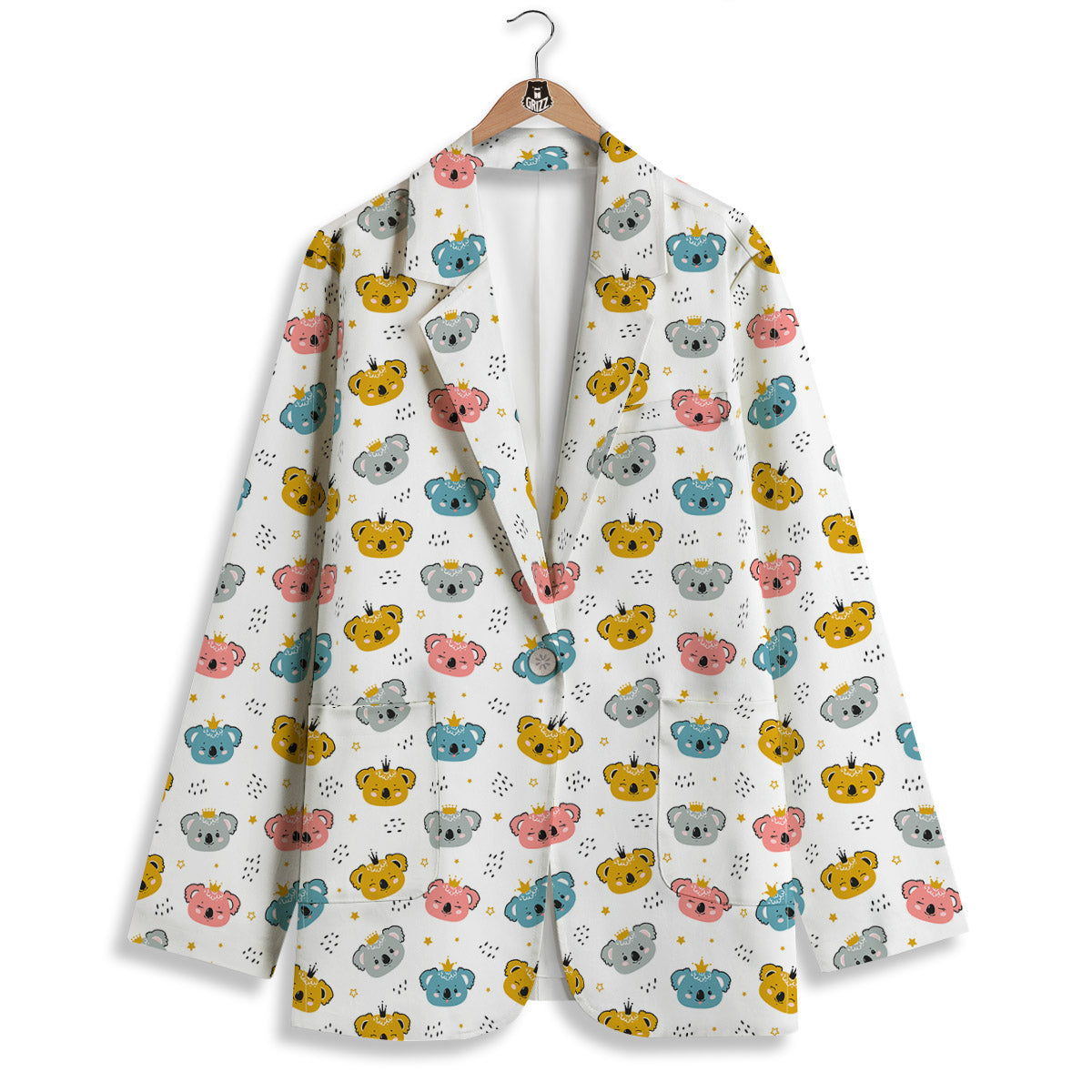 Baby Bear Colorful Cartoon Print Pattern Women's Blazer-grizzshop