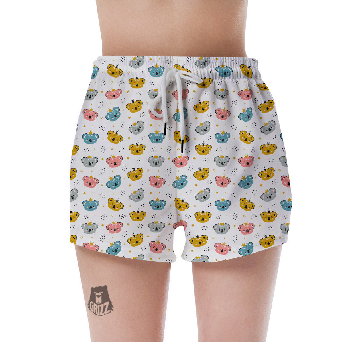 Baby Bear Colorful Cartoon Print Pattern Women's Shorts-grizzshop