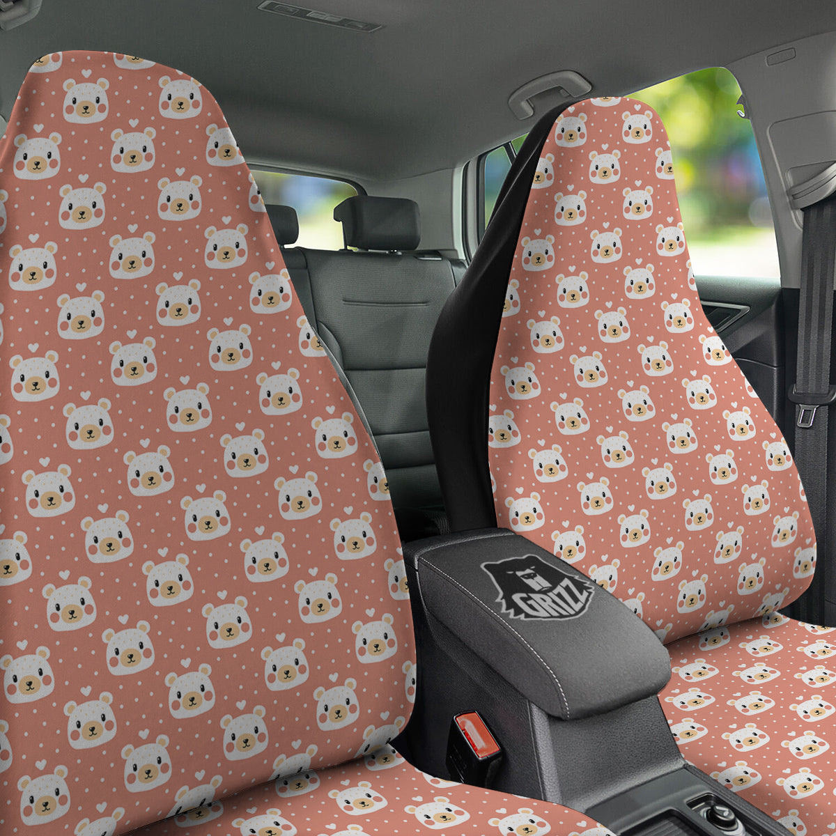 Baby Bear Cute Polka Dot Print Pattern Car Seat Covers-grizzshop