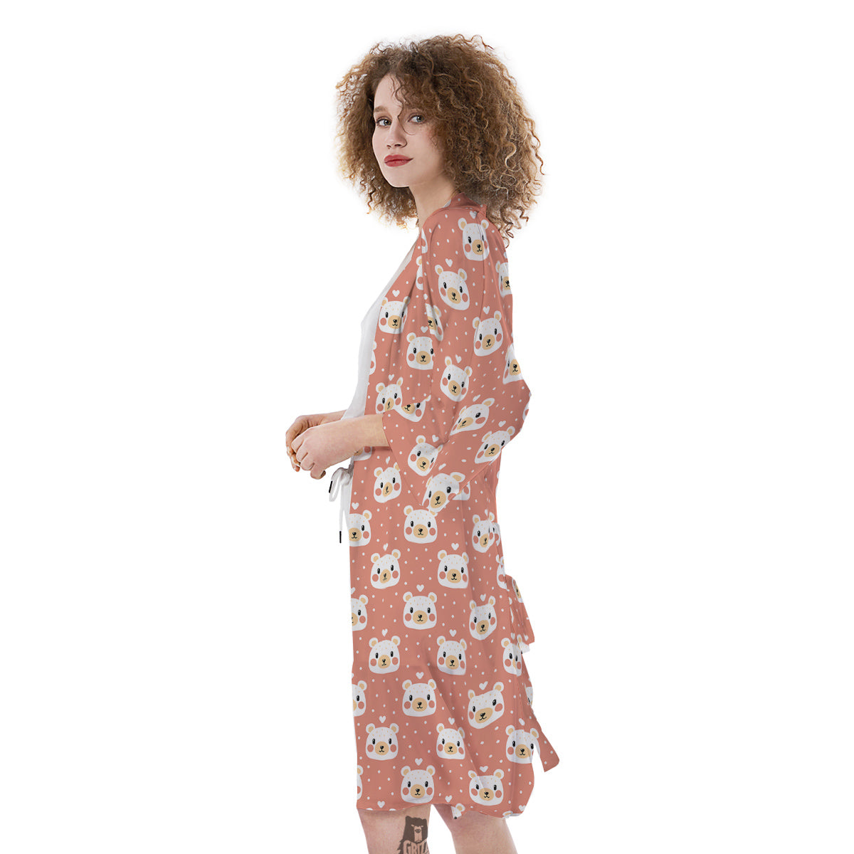 Baby Bear Cute Polka Dot Print Pattern Kimono-grizzshop
