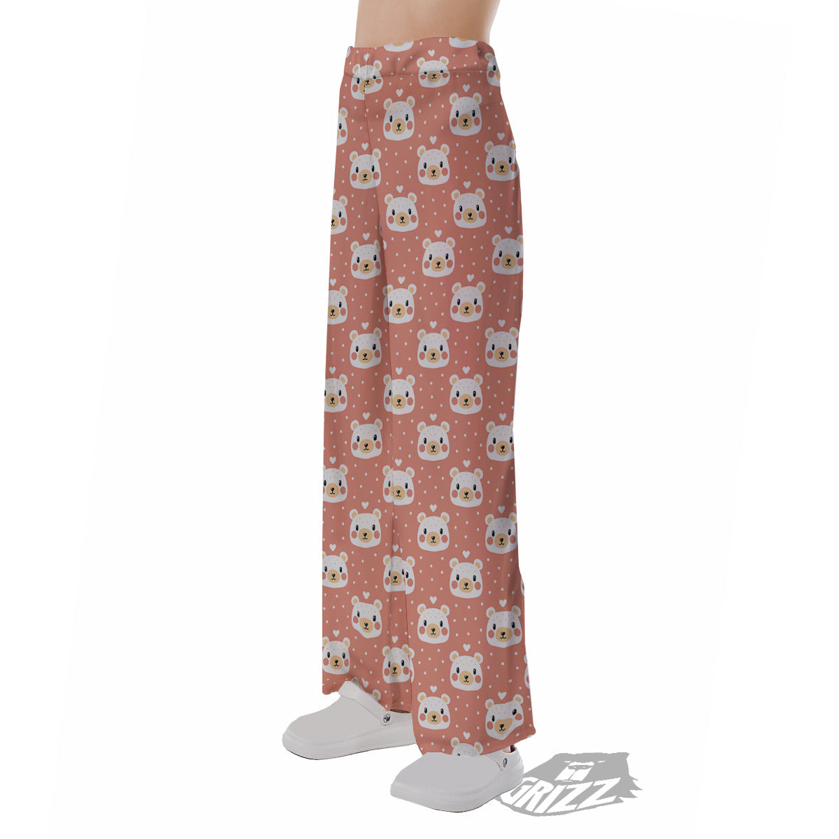 Baby Bear Cute Polka Dot Print Pattern Pajama Pants-grizzshop