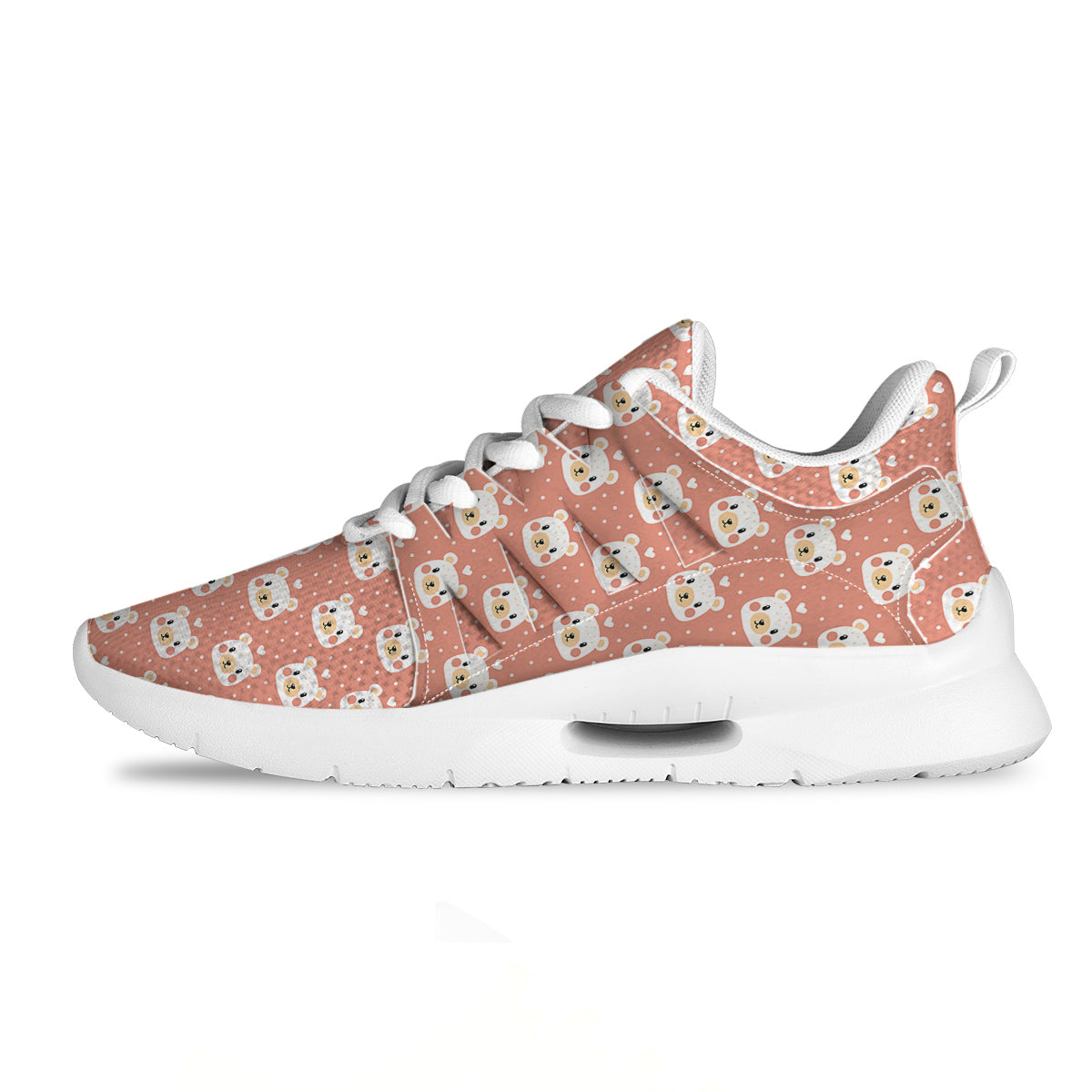 Baby Bear Cute Polka Dot Print Pattern Tennis Shoes-grizzshop