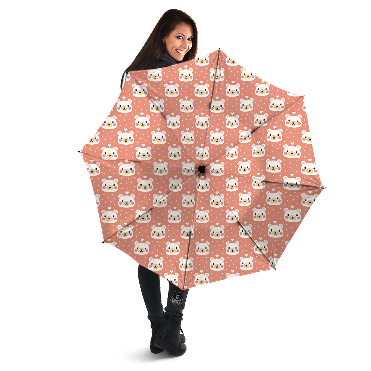 Baby Bear Cute Polka Dot Print Pattern Umbrella-grizzshop