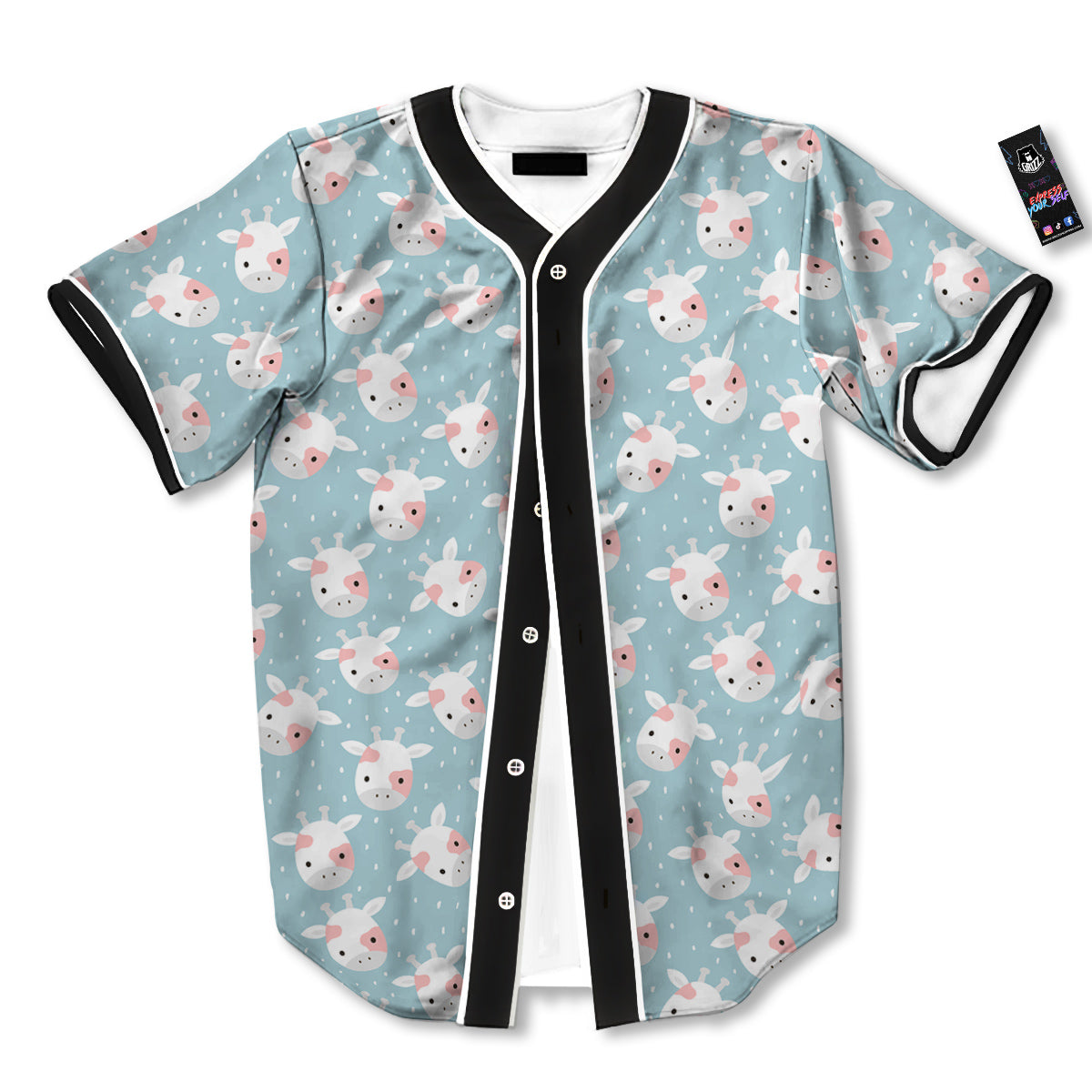 Baby Cow Cartoon Cute Print Pattern Baseball Jersey-grizzshop