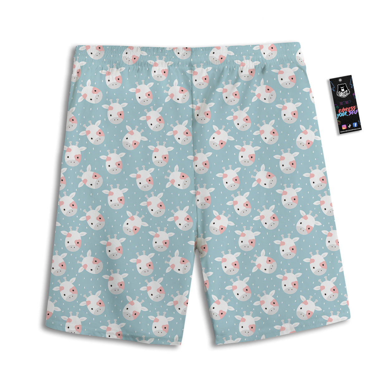 Baby Cow Cartoon Cute Print Pattern Men's Athletic Shorts