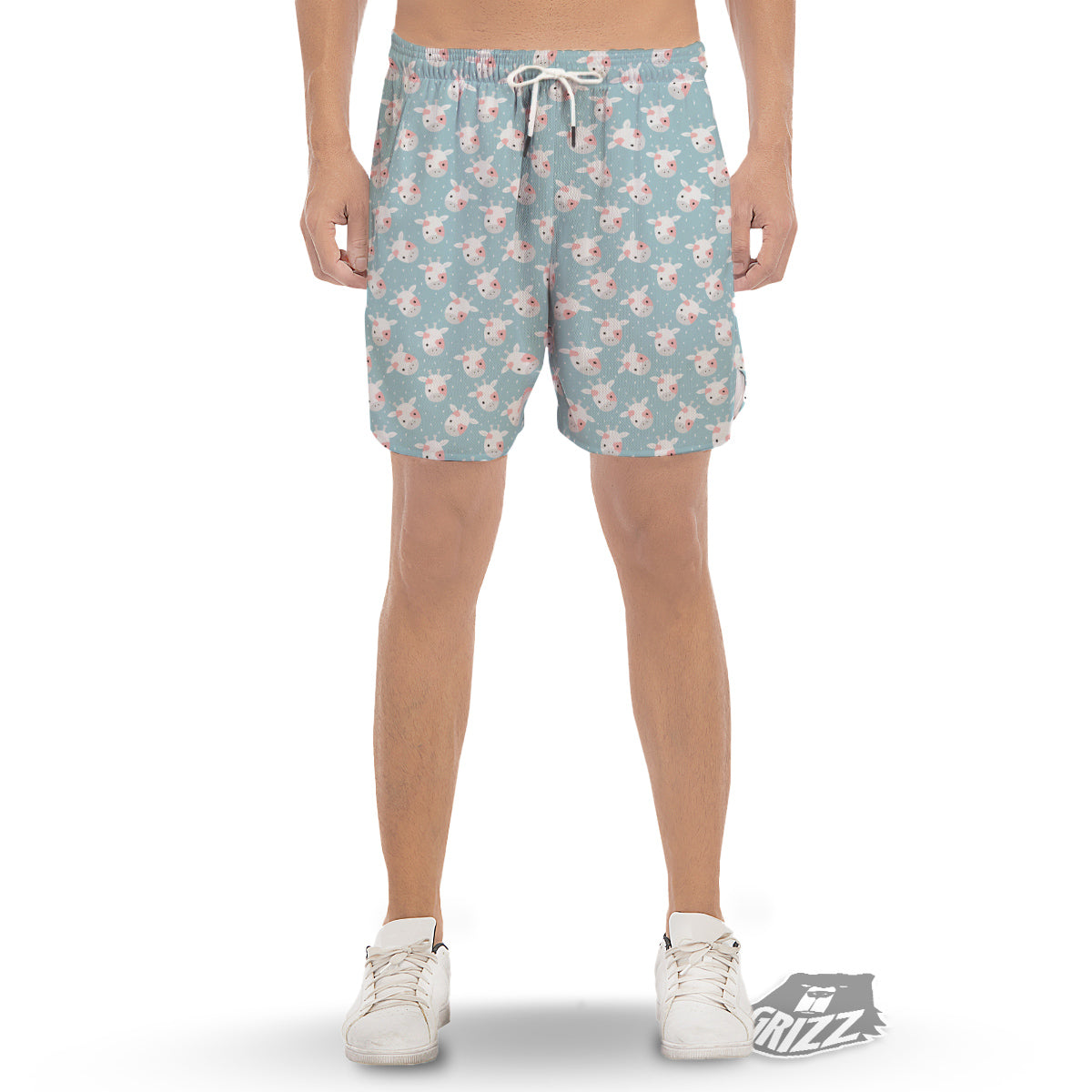 Baby Cow Cartoon Cute Print Pattern Men's Gym Shorts-grizzshop
