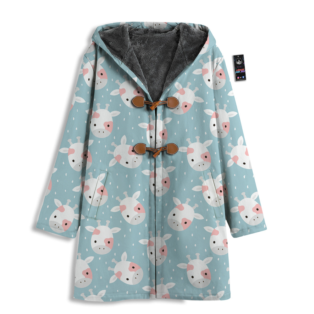 Baby Cow Cartoon Cute Print Pattern Men's Windbreaker Jacket-grizzshop