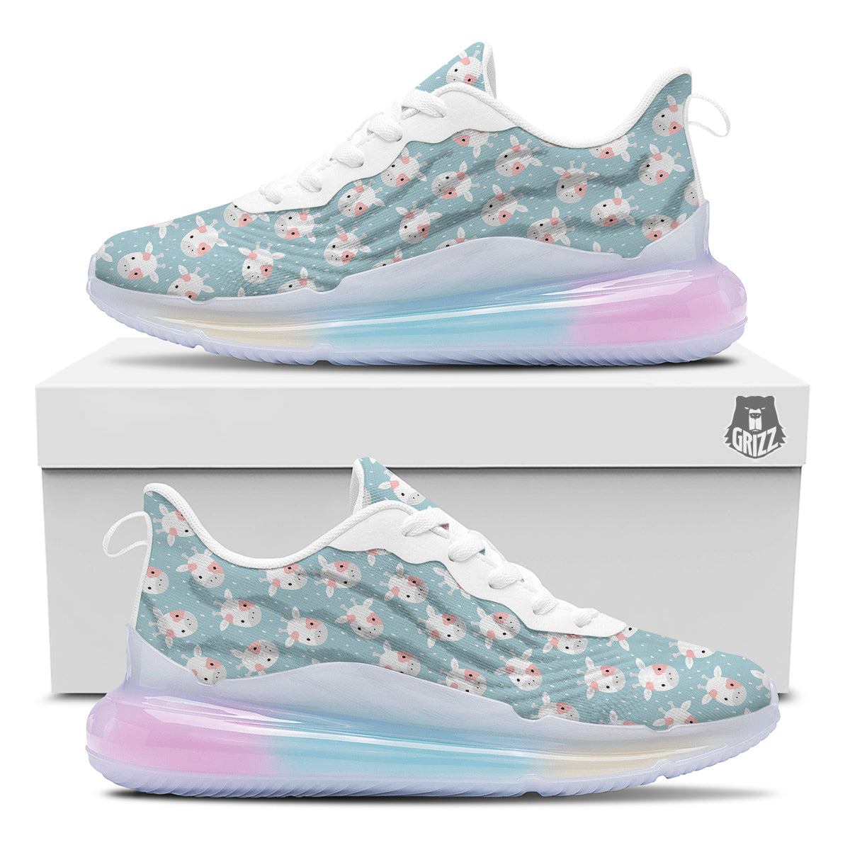 Baby Cow Cartoon Cute Print Pattern Running Sneakers-grizzshop