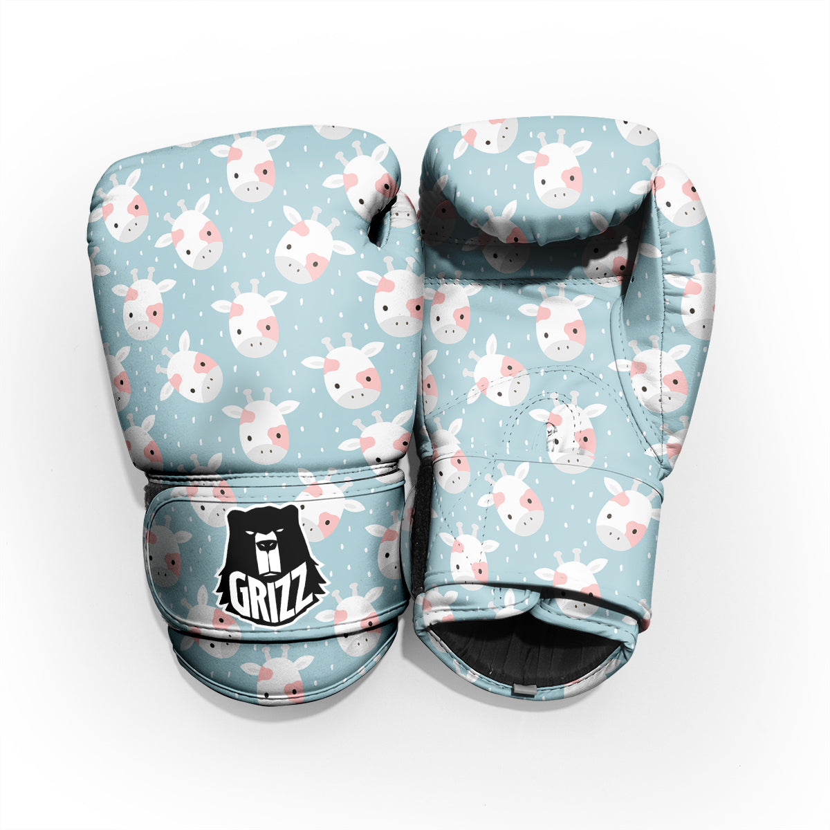 Baby Cow Cartoon Cute Print Pattern Pro Boxing Glove