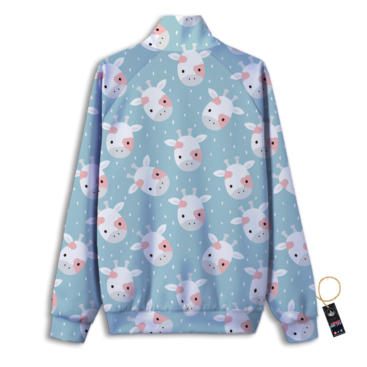 Baby Cow Cartoon Cute Print Pattern Track Jacket-grizzshop