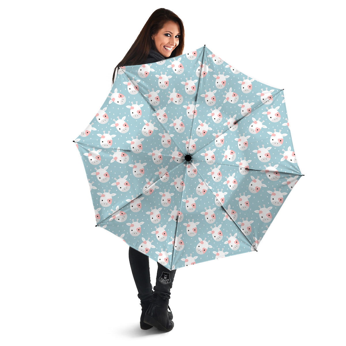Baby Cow Cartoon Cute Print Pattern Umbrella-grizzshop