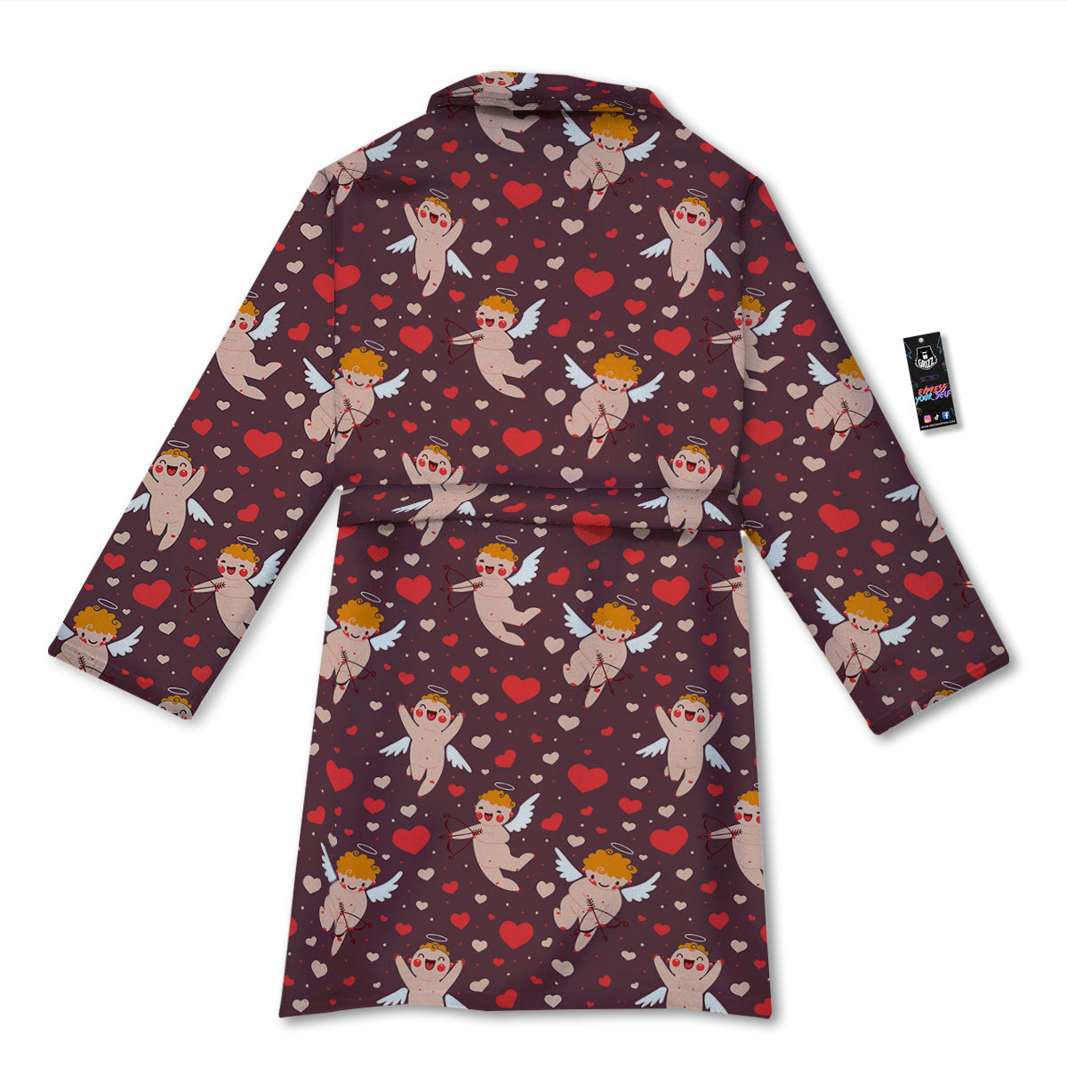 Baby Cupid Print Pattern Bathrobe-grizzshop