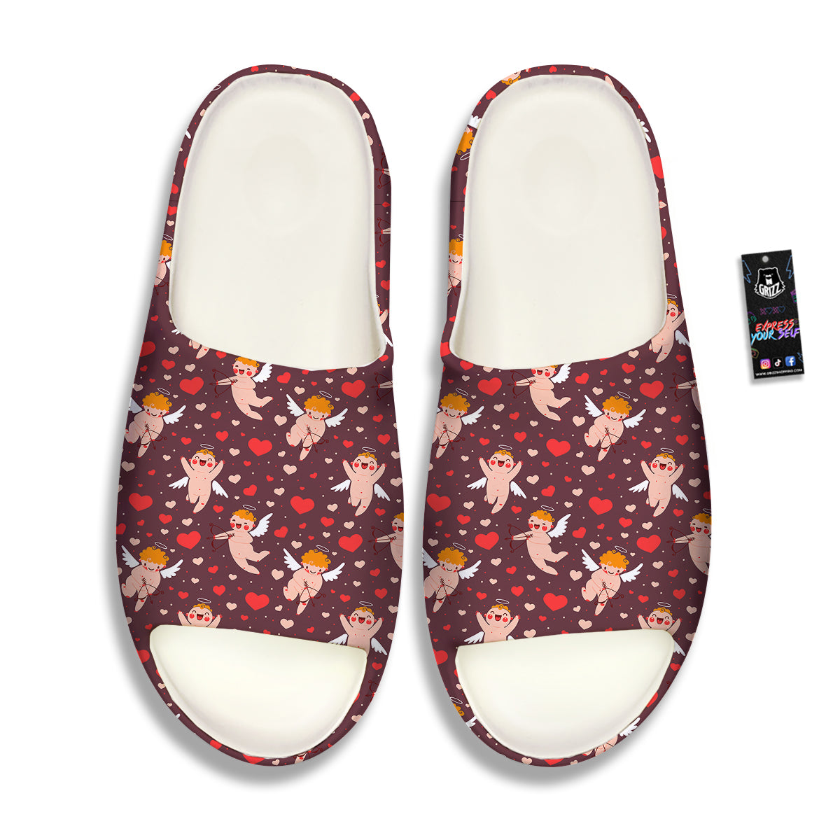 Baby Cupid Print Pattern Sandals-grizzshop