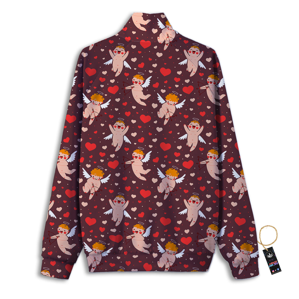 Baby Cupid Print Pattern Track Jacket-grizzshop
