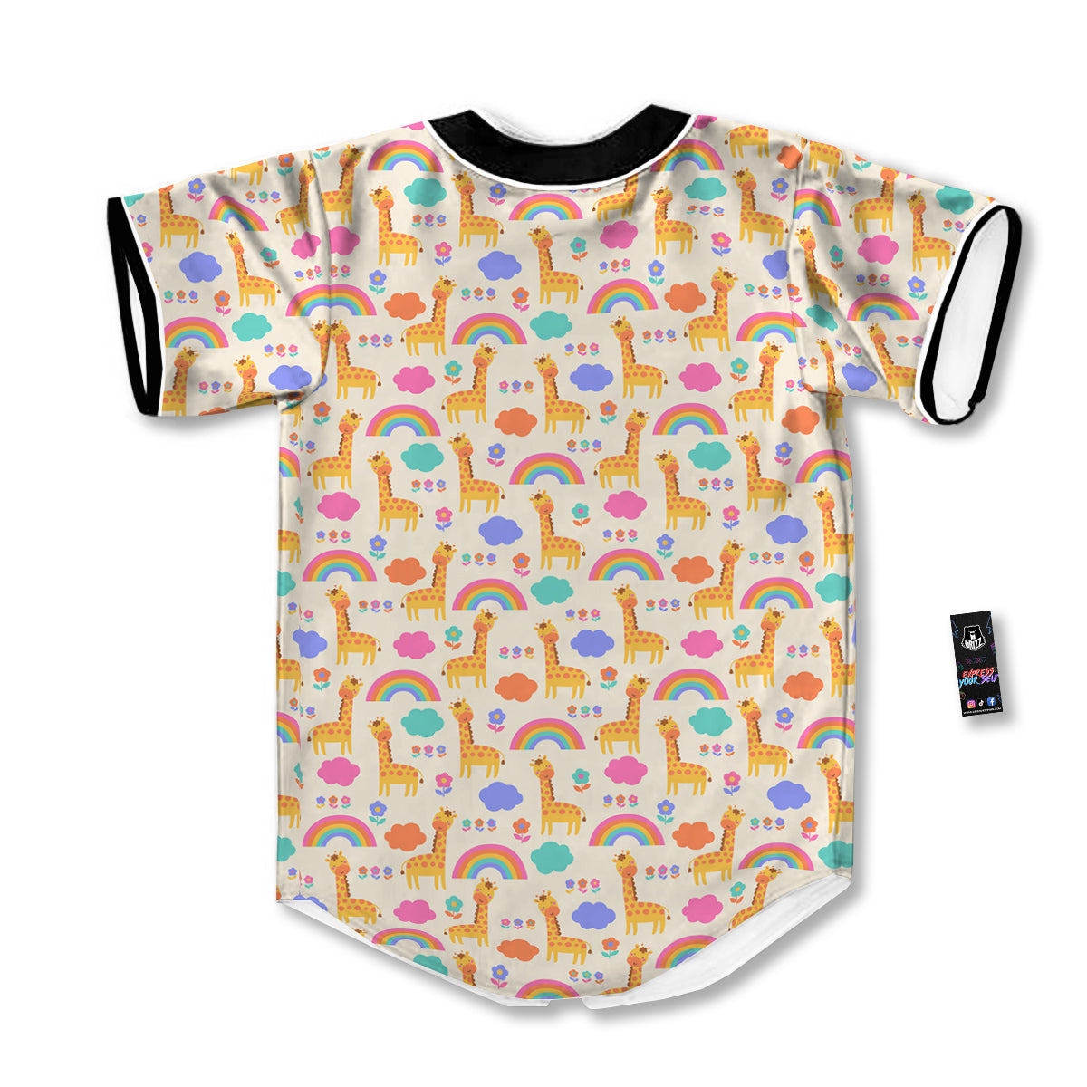 Baby Giraffe Cute Print Pattern Baseball Jersey-grizzshop