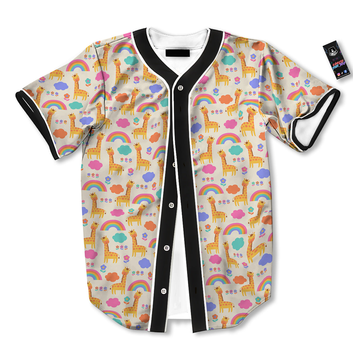 Baby Giraffe Cute Print Pattern Baseball Jersey-grizzshop