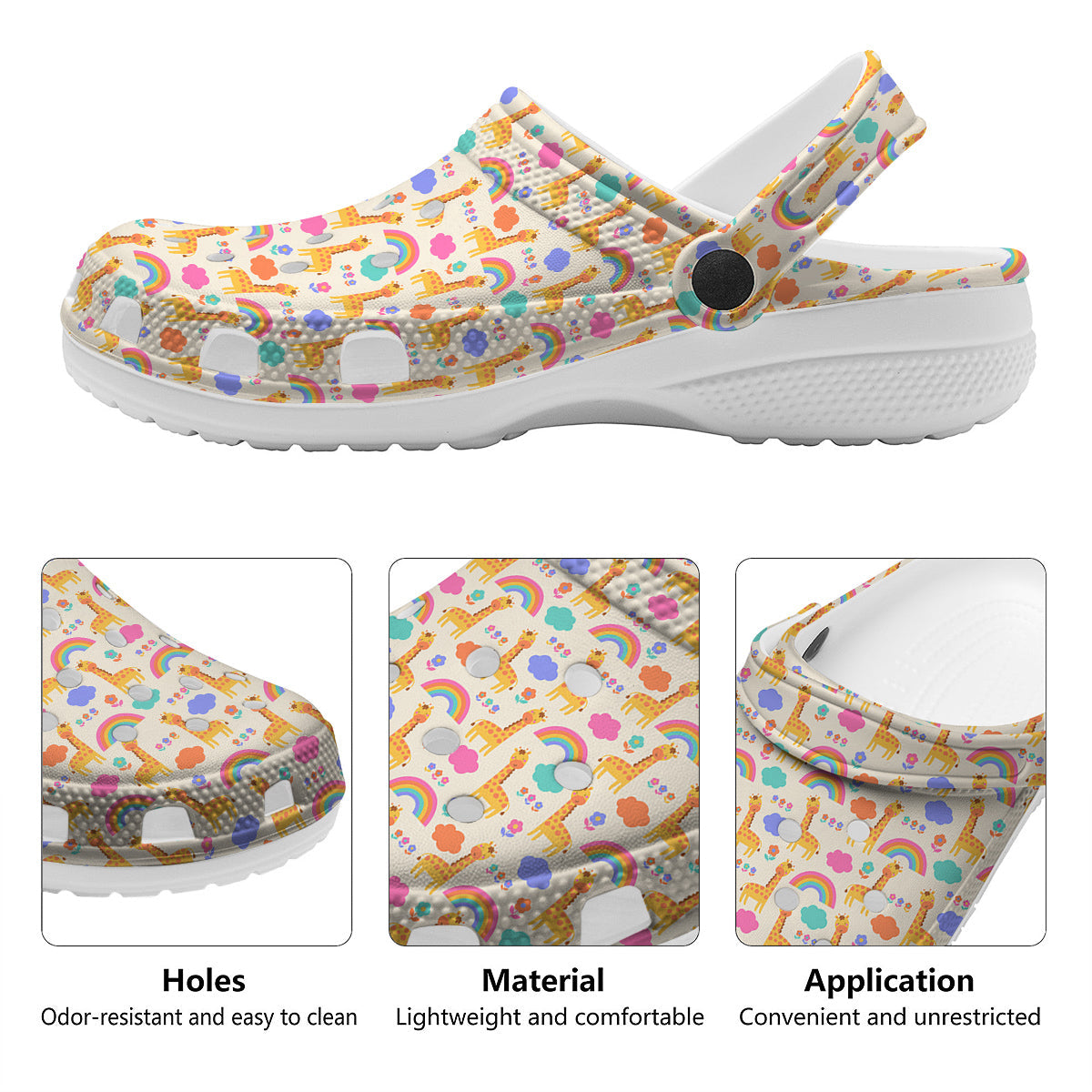 Baby Giraffe Cute Print Pattern Clog-grizzshop
