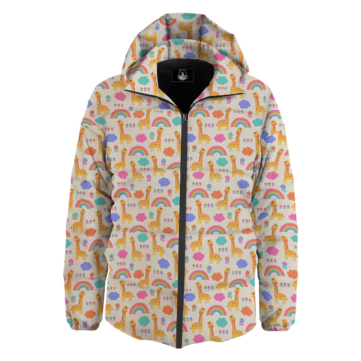 Baby Giraffe Cute Print Pattern Down Jacket-grizzshop